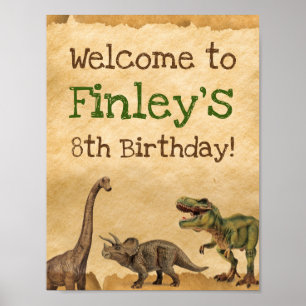 Dinosaur Begrüßungszeichen Poster