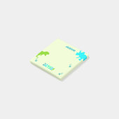 Dinosaur Benutzerdefinierter Name oder Text Post-it Klebezettel (angewinkelt)