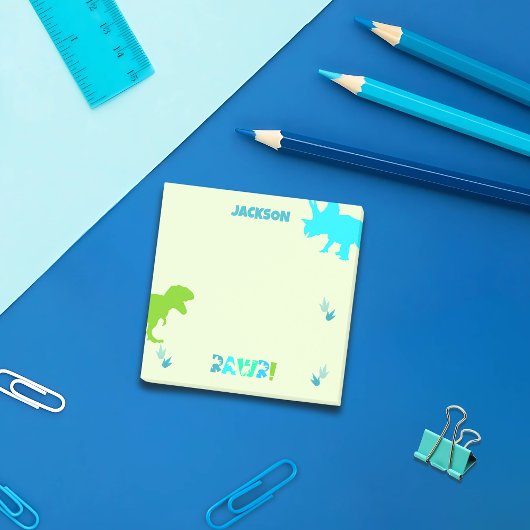 Dinosaur Benutzerdefinierter Name oder Text Post-it Klebezettel