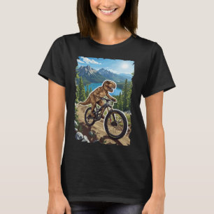 Dinosaur-Bergbiken auf Waldwegen  T-Shirt