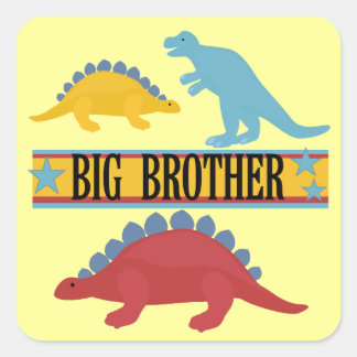 Dinosaur Big Brother Quadratischer Aufkleber