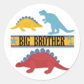 Dinosaur Big Brother Runder Aufkleber (Vorderseite)