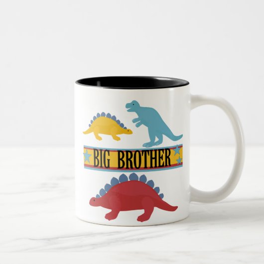 Dinosaur Big Brother Zweifarbige Tasse (Rechts)