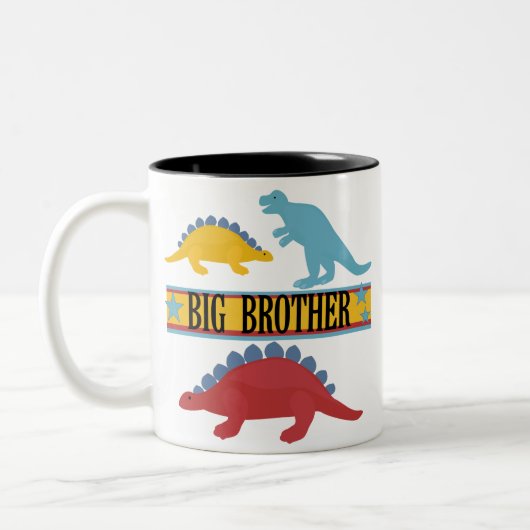 Dinosaur Big Brother Zweifarbige Tasse (Links)