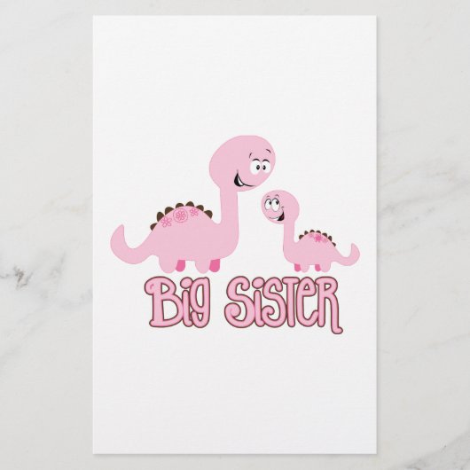 Dinosaur Big Sister Briefpapier (Vorderseite)