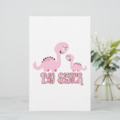 Dinosaur Big Sister Briefpapier (Stehend Vorderseite)