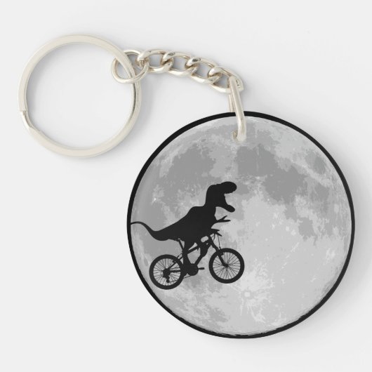 Dinosaur Bike & Moon Schlüsselanhänger (Vorderseite)