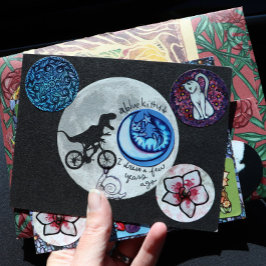 Dinosaur Bike und Mond Retro 80er Dino Einladung