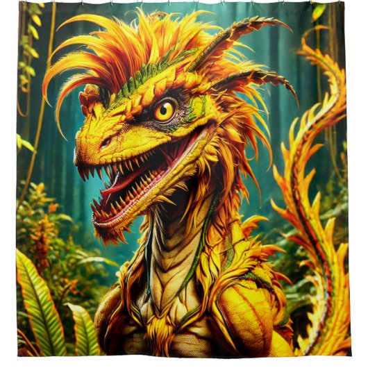 Dinosaur Bird Duschvorhang (Vorderseite)