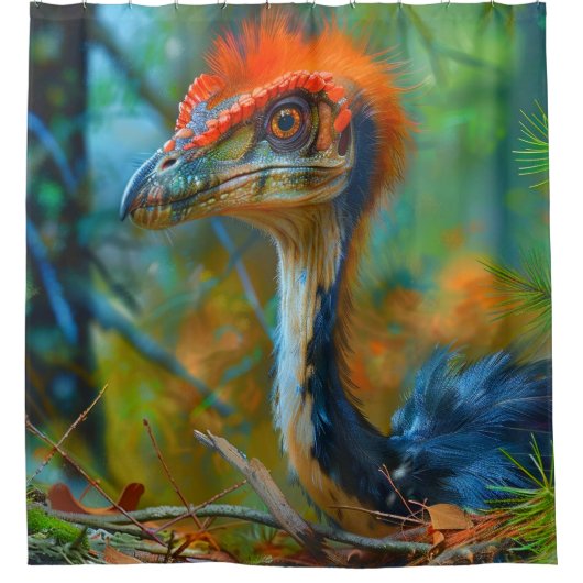 Dinosaur Bird Duschvorhang (Vorderseite)