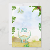 Dinosaur Birthday 3 for Boys | Rawr Dino party Einladung (Rückseite)