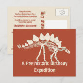 Dinosaur Birthday Adventure Einladungspostkarte (Vorne/Hinten)