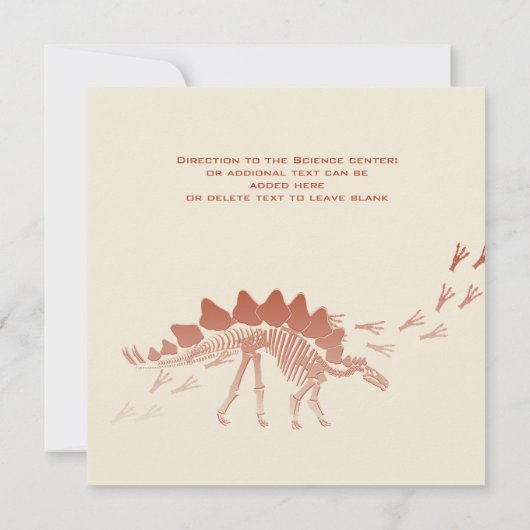 Dinosaur Birthday Adventure Party Einladung (Rückseite)