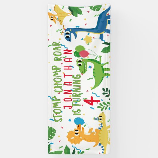 DINOSAUR BIRTHDAY BANNER (Vertikal)