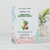 Dinosaur Birthday Bash Personalisiert Einladung (Stehend Vorderseite)