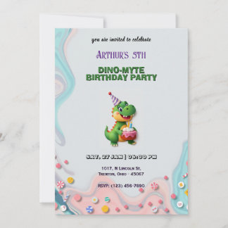 Dinosaur Birthday Bash Personalisiert Einladung
