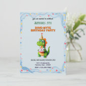 Dinosaur Birthday Bash Personalisiert Einladung (Stehend Vorderseite)