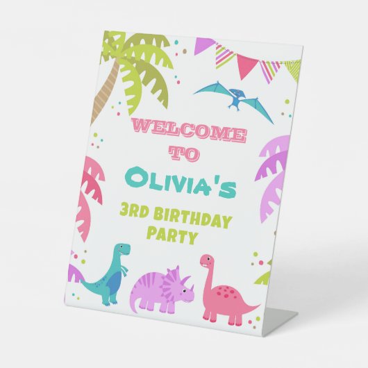 Dinosaur Birthday, Begrüßungszeichen Sockelschild (Vorderseite)