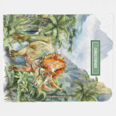 Dinosaur Birthday Blanket Boys Personalisiertes Ge Fleecedecke (Vorderseite (Horizontal))