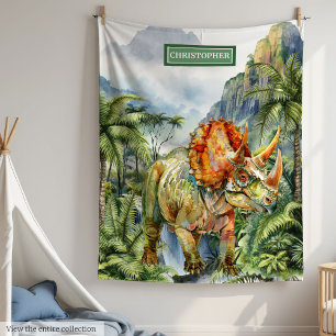 Dinosaur Birthday Blanket Boys Personalisiertes Ge Fleecedecke