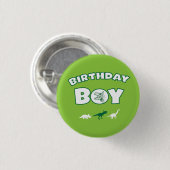 Dinosaur Birthday Boy Button (Vorne & Hinten)