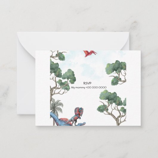 Dinosaur Birthday Boy Child Einladung (Rückseite)