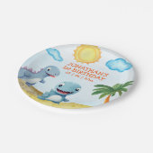 Dinosaur Birthday boy Party  Pappteller (Schrägansicht)