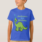 Dinosaur Birthday Boy Personalisiert Kids T-Shirt (Vorderseite)
