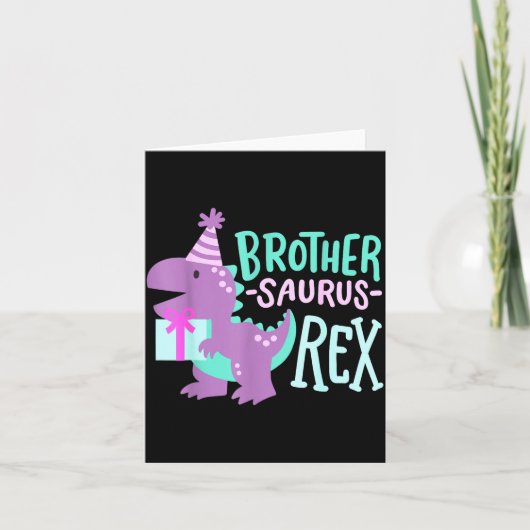 Dinosaur Birthday Brother Saurus T Rex Family Matc Karte (Vorderseite)