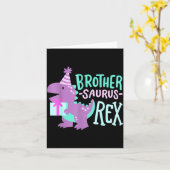 Dinosaur Birthday Brother Saurus T Rex Family Matc Karte (Gelbe Blume)