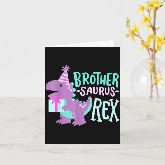 Dinosaur Birthday Brother Saurus T Rex Family Matc Karte (Gelbe Blume)