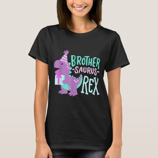 Dinosaur Birthday Brother Saurus T Rex Family Matc T-Shirt (Vorderseite)