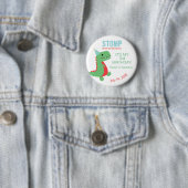 Dinosaur Birthday Button in Rot und Grün (Beispiel)