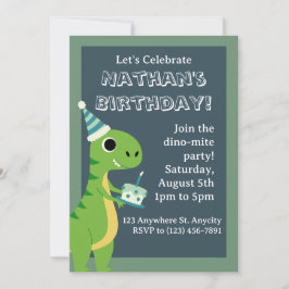 Dinosaur Birthday Card Einladung