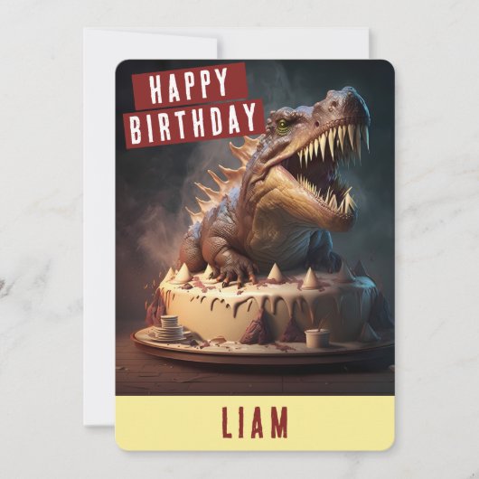 Dinosaur Birthday Card Feiertagskarte (Vorderseite)