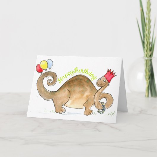 Dinosaur Birthday Card Karte (Vorderseite)