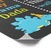 Dinosaur Birthday Chalkboard-Zeichen Poster (Ecke)
