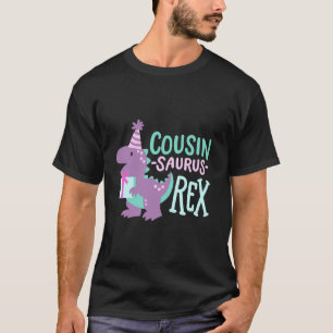 Dinosaur Birthday Cousin Saurus T Rex Familienmatt T-Shirt