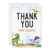 Dinosaur Birthday Danke, Card