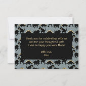 Dinosaur Birthday Danke, Card Gold Dankeskarte (Rückseite)