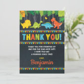 Dinosaur Birthday Danke, Card Roar Party Chalk Einladung (Stehend Vorderseite)