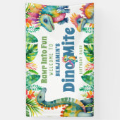 Dinosaur Birthday Dino-mite Tropical Welcome Party Banner (Vertikal)