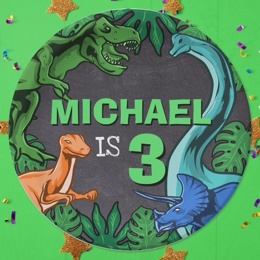Dinosaur Birthday Dino Trex Prähistorische Kinder Pappteller