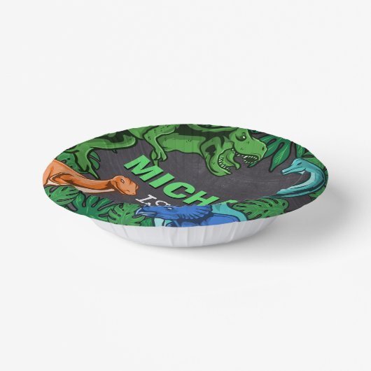 Dinosaur Birthday Dino Trex Prähistorische Kinder Pappteller (Gewinkelt)