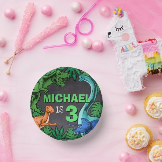 Dinosaur Birthday Dino Trex Prähistorische Kinder Pappteller (Party)