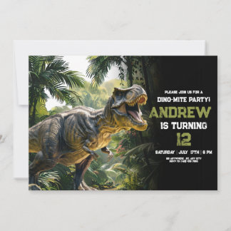 Dinosaur Birthday einladen, Dino-Mite T Rex Geburt Einladung