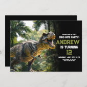 Dinosaur Birthday einladen, Dino-Mite T Rex Geburt Einladung (Vorne/Hinten)