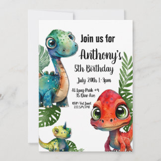Dinosaur Birthday, Einladung