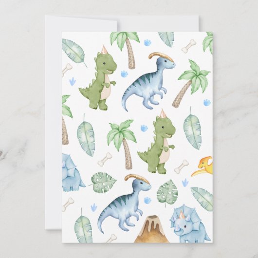 Dinosaur Birthday Einladung (Rückseite)