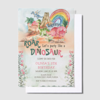 Dinosaur Birthday Einladung